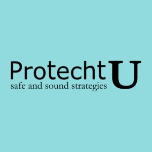 "ProtechtU safe and sound strategies" in front of blue background