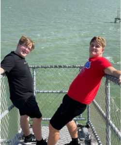 Jacob and Evan enjoy a day at the beach in Corpus Christi
